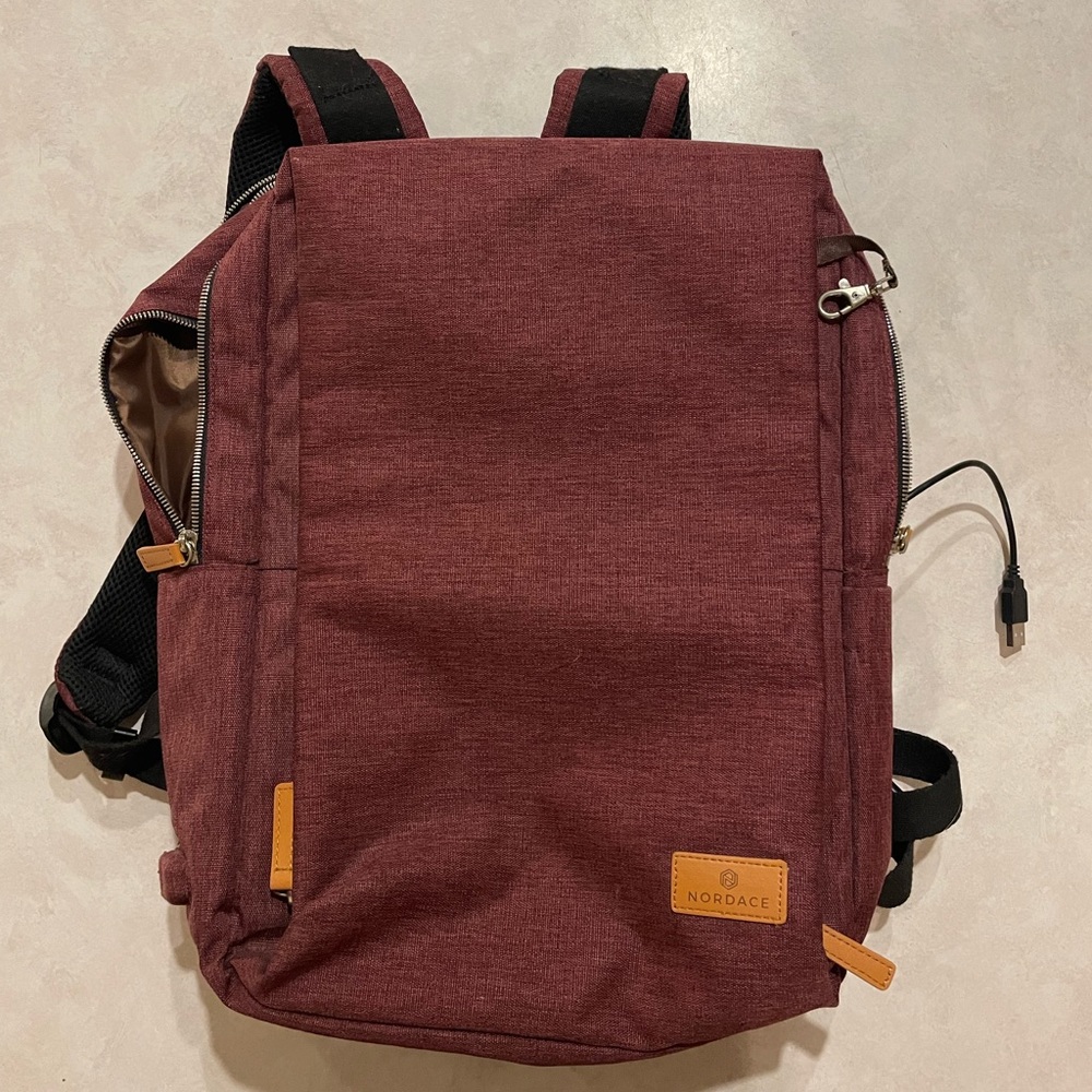 EUC Nordace Backpack. Burgundy